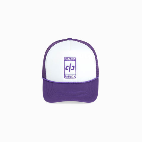 beverly hills trucker cap / white + purple