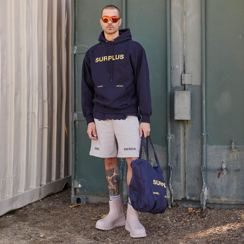 featured-hover | Surplus Logo Hoodie in Navy + Yellow