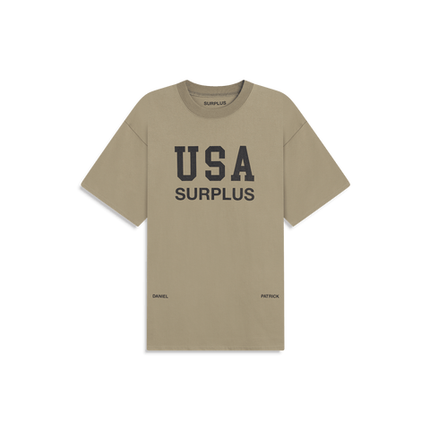 USA surplus tee / washed olive + black