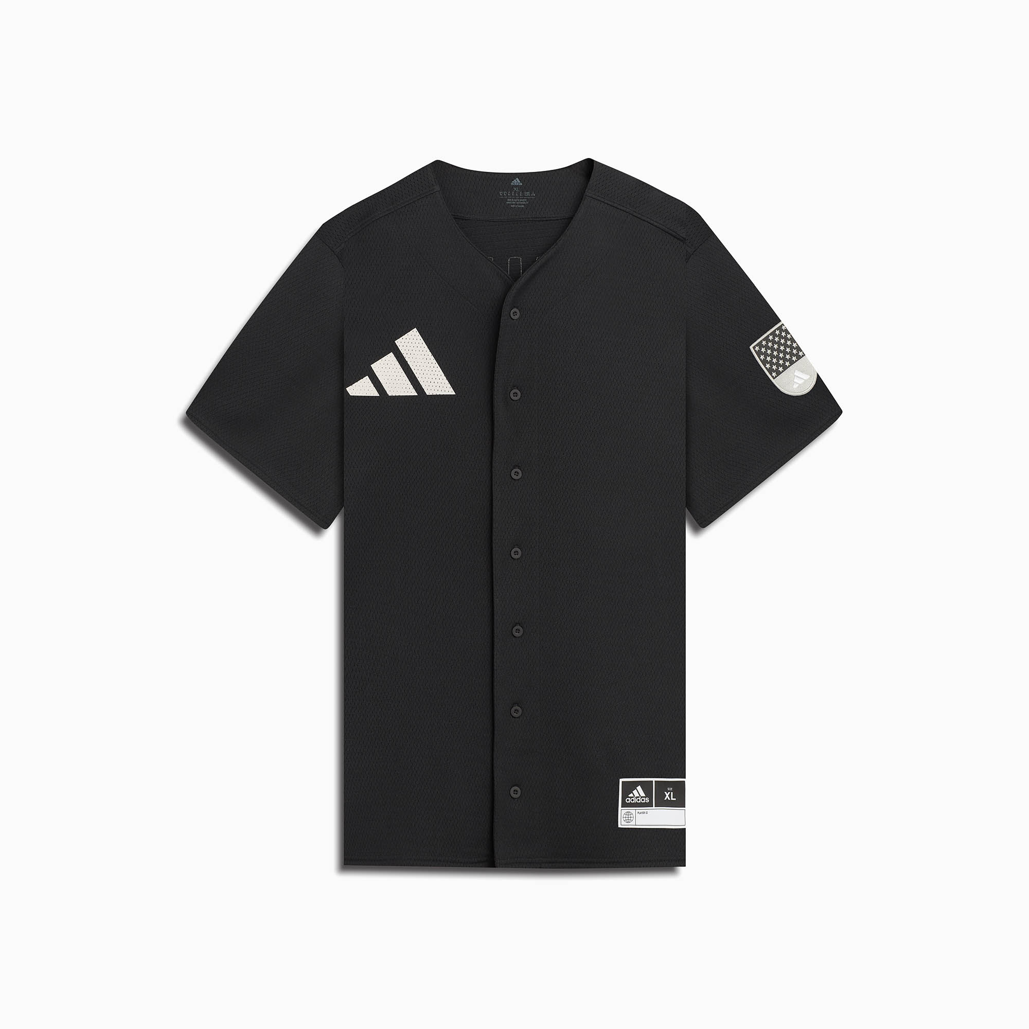 adidas Originals Baseball Jersey in Black for Men