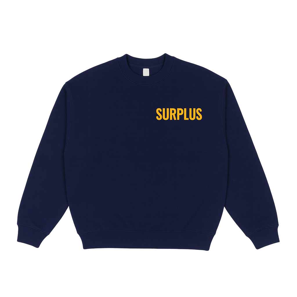 surplus crewneck sweatshirt / navy/gold