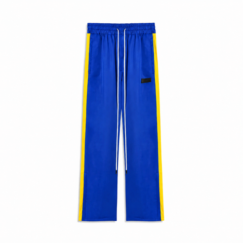 parachute straight leg track pant / Royal Blue/Yellow