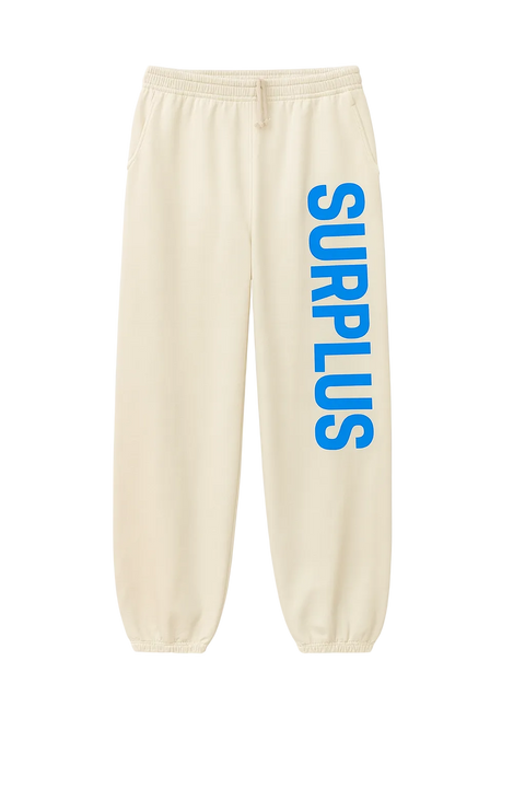 surplus logo sweatpant / cream/cerulean blue