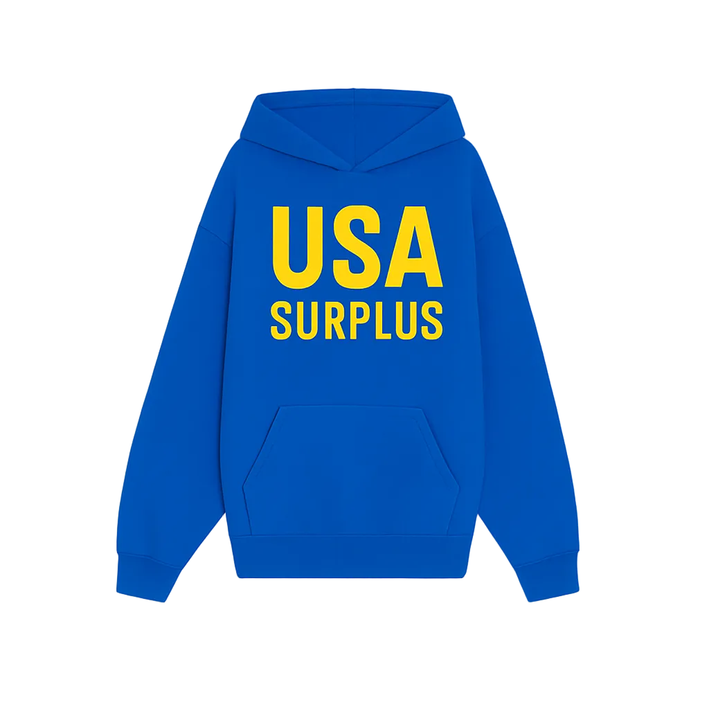 USA surplus hoodie / royal blue/yellow