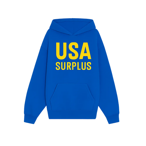 USA surplus hoodie / royal blue/yellow