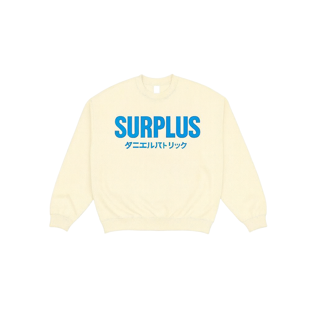 Surplus Japan Crewneck / Cream/Cerulean Blue