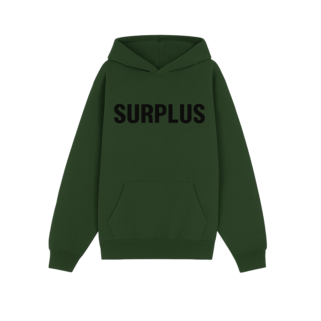 surplus logo hoodie / army green + black