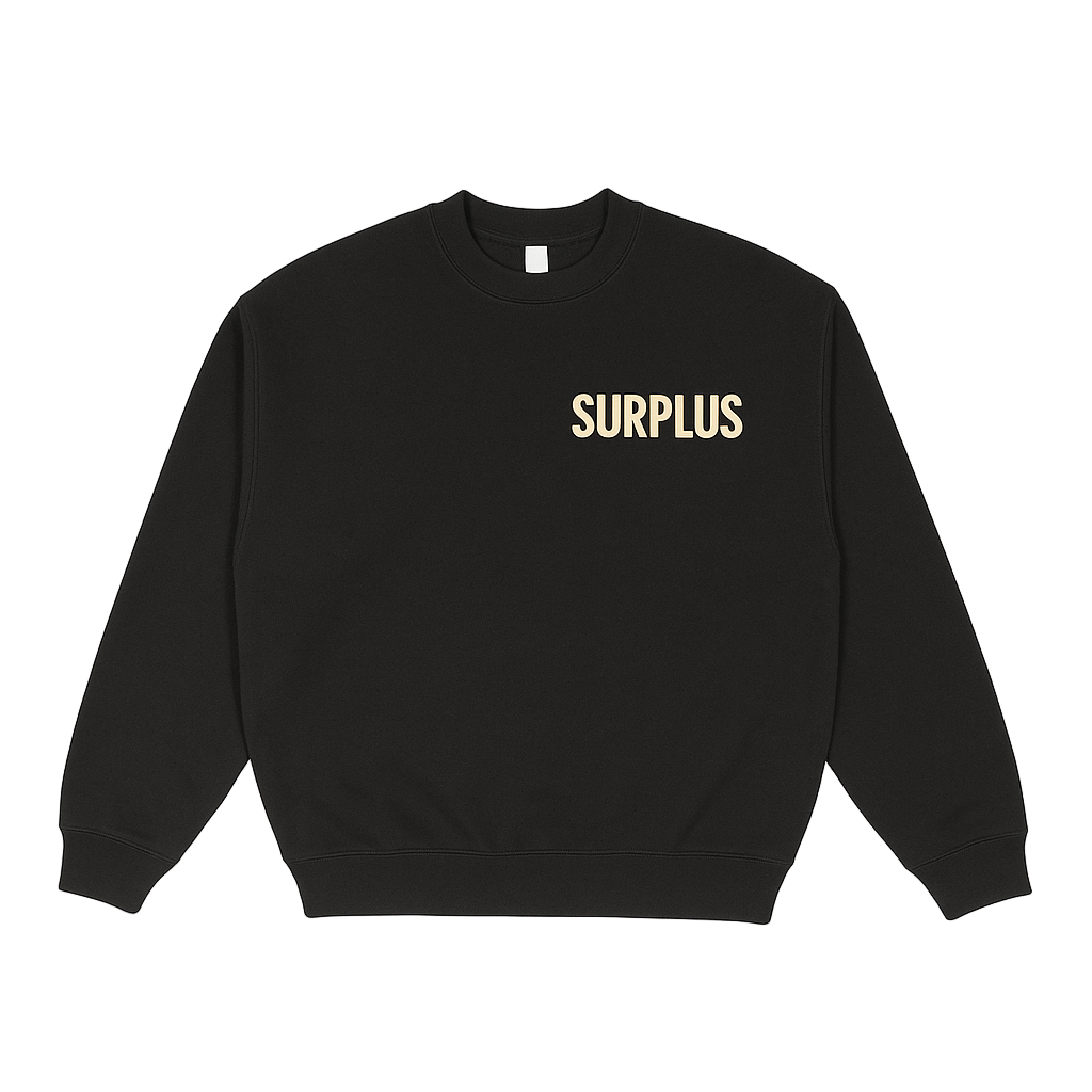 surplus crewneck sweatshirt / black/cream