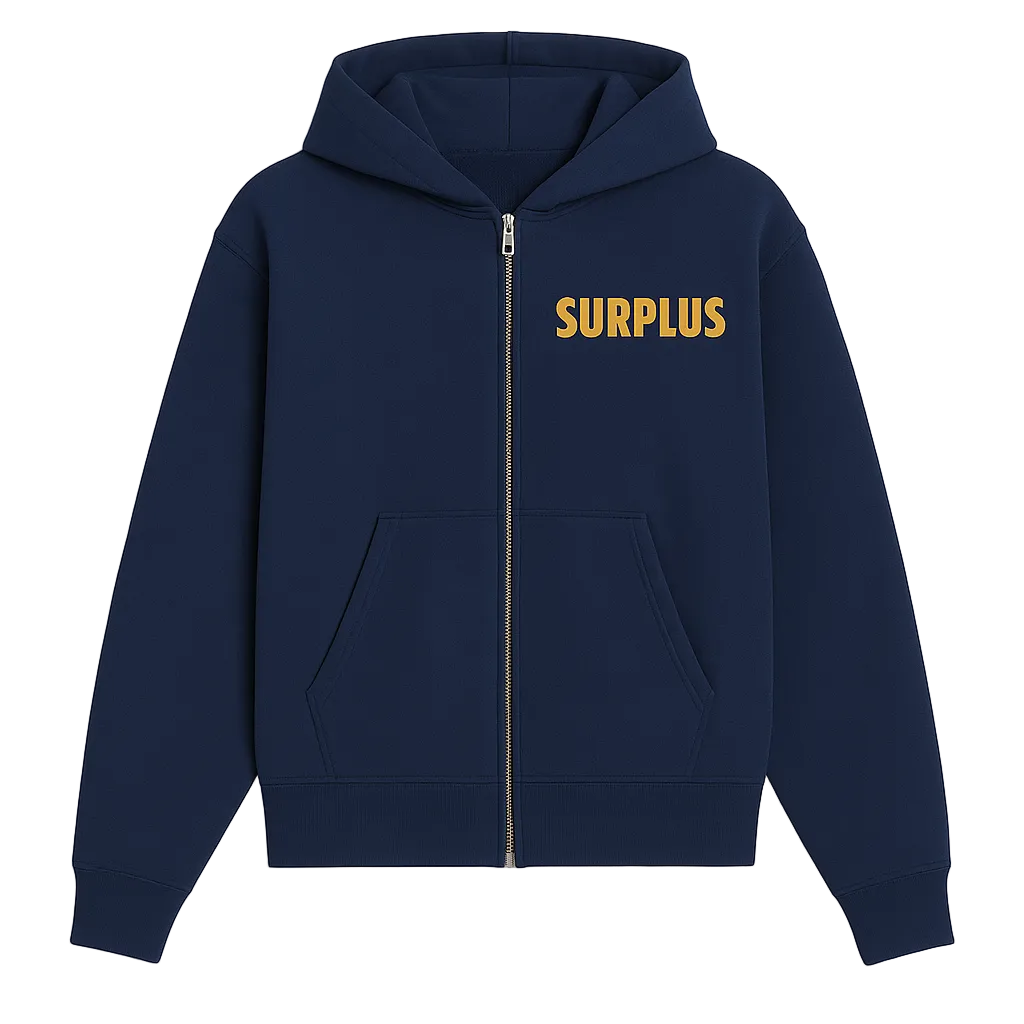 surplus military zip hoodie / navy/yellow