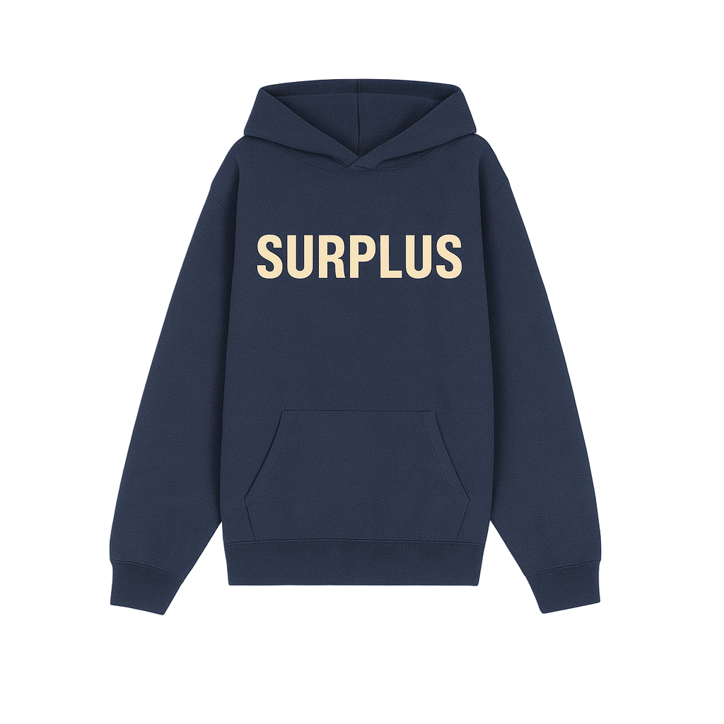 surplus logo hoodie / faded navy + cream