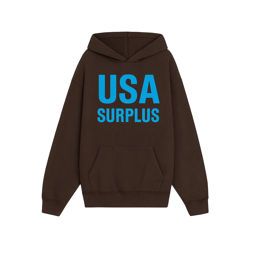 USA surplus hoodie / brown/blue