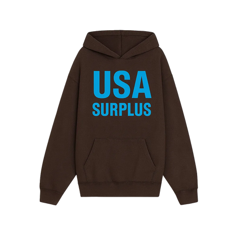 USA surplus hoodie / brown/blue
