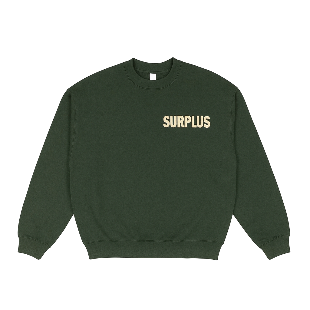 surplus crewneck sweatshirt / ivy green/cream