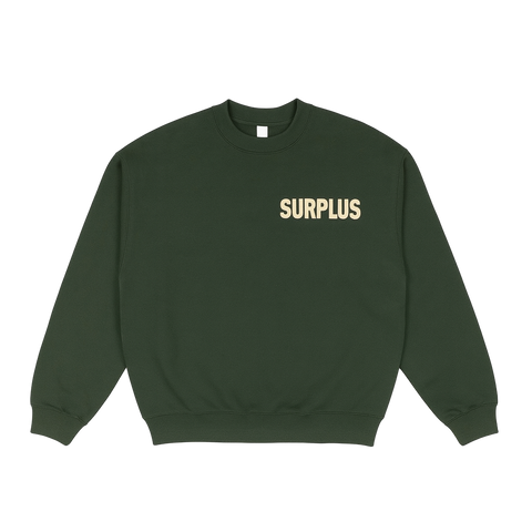 surplus crewneck sweatshirt / ivy green/cream