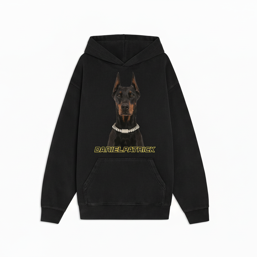doberman hoodie / black