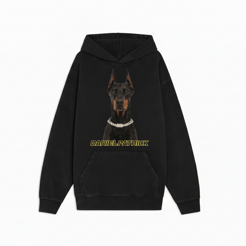 doberman hoodie / black