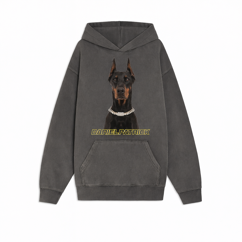 doberman hoodie / vintage black