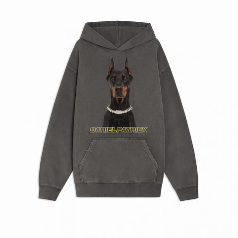doberman hoodie / vintage black