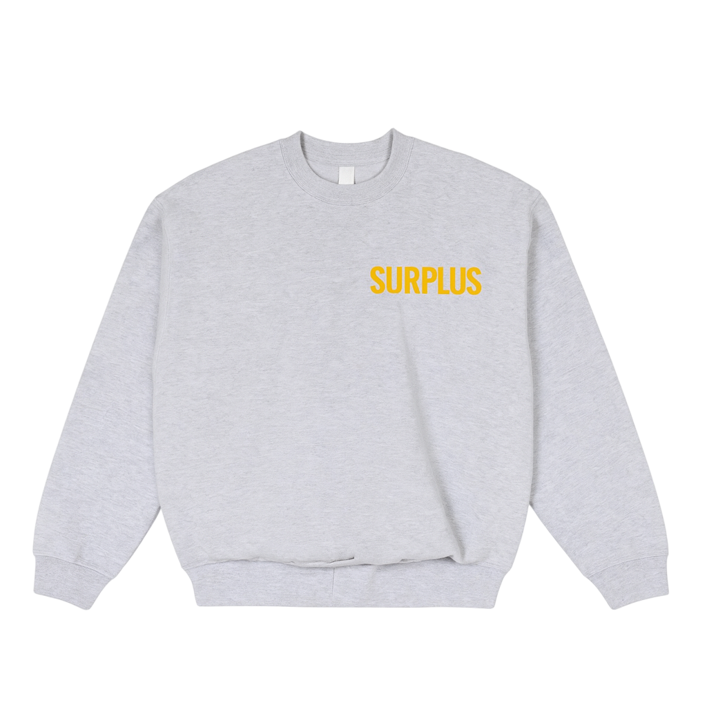 surplus crewneck sweatshirt / ash/yellow gold