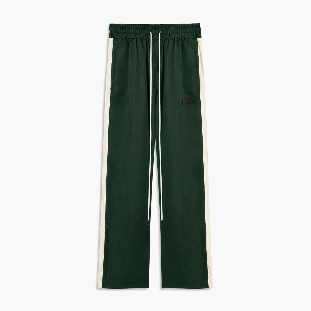 parachute straight leg track pant / Hunter Green/Ivory