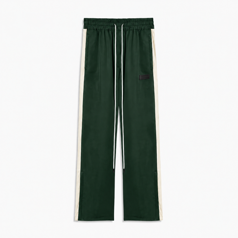 parachute straight leg track pant / Hunter Green/Ivory
