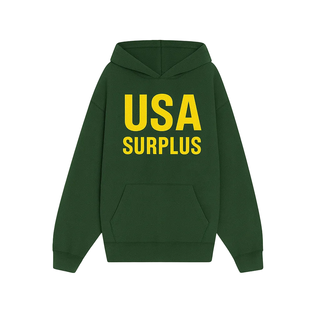 USA surplus hoodie / green/yellow
