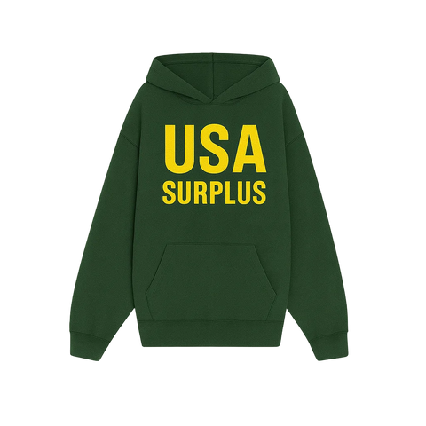 USA surplus hoodie / green/yellow