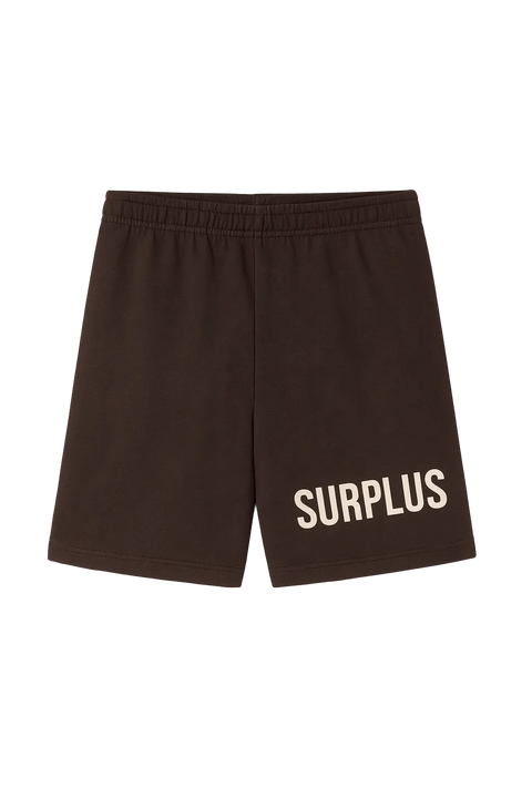 surplus military sweatshort / brown/cream