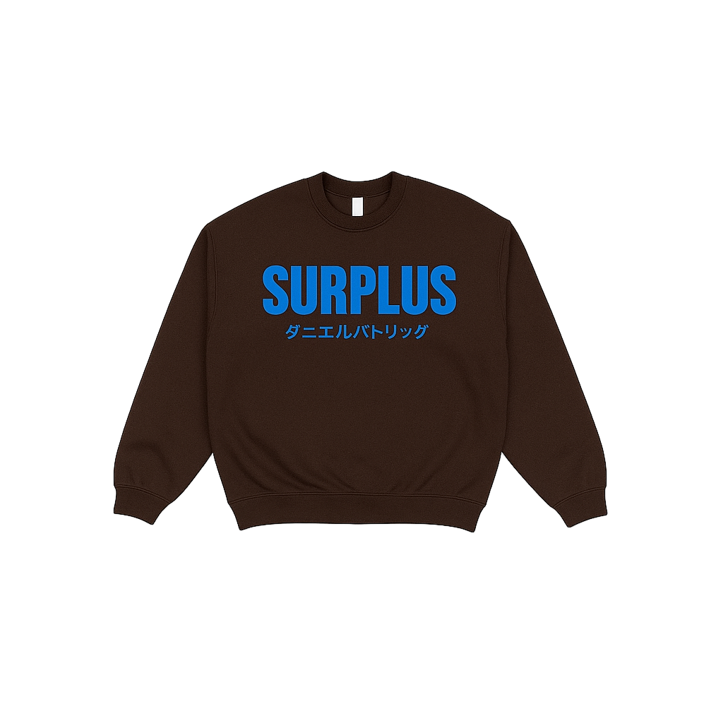 Surplus Japan Crewneck / Brown/Cerulean Blue