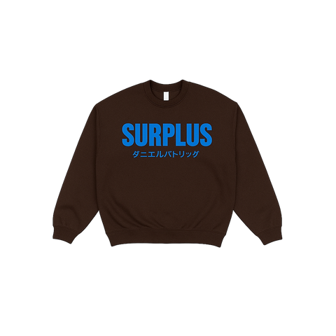 Surplus Japan Crewneck / Brown/Cerulean Blue