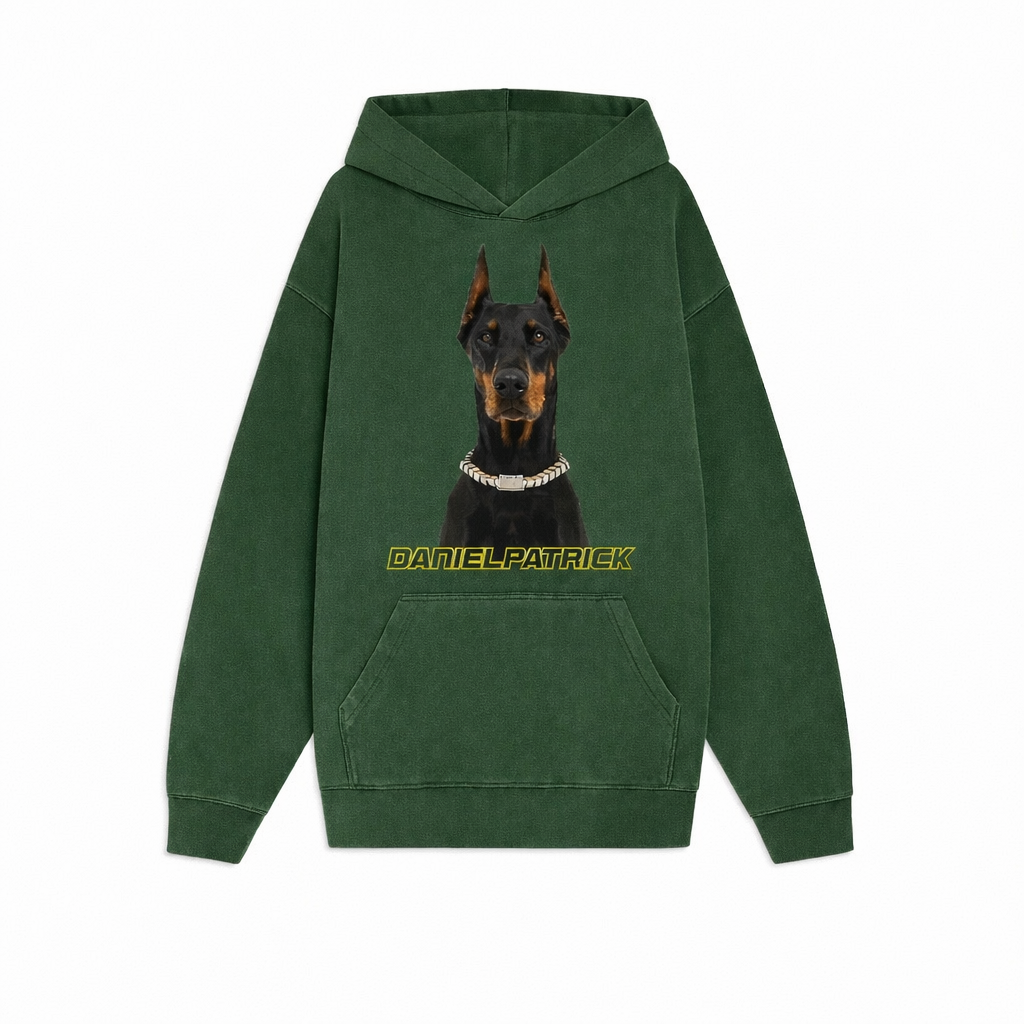 doberman hoodie / ivy green