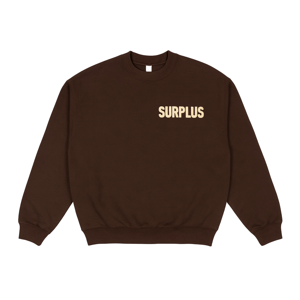 surplus crewneck sweatshirt / brown/cream