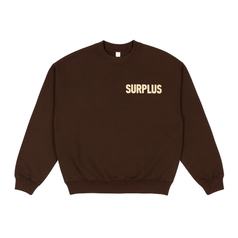surplus crewneck sweatshirt / brown/cream