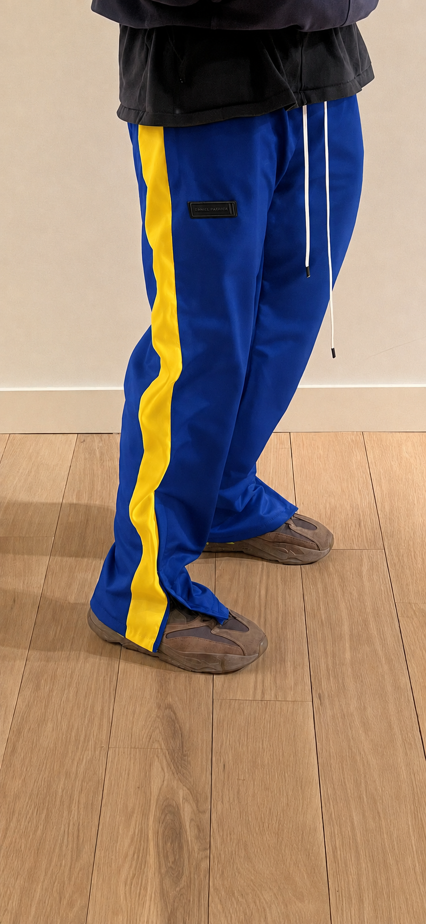 parachute straight leg track pant / Royal Blue/Yellow