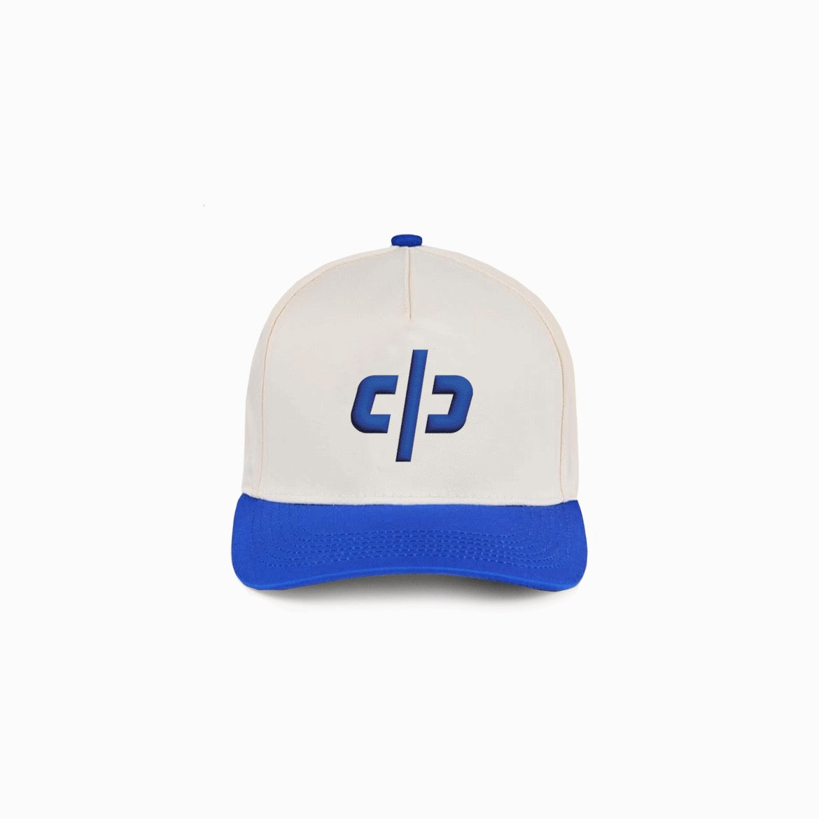 DP icon 5 panel cap / cream/royal blue
