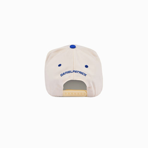 DP icon 5 panel cap / cream/royal blue
