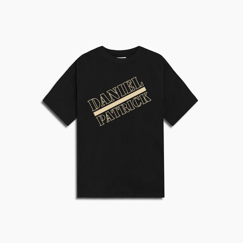 diagonal stencil tee / black/natural