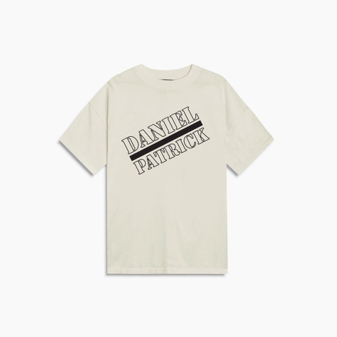 diagonal stencil tee / natural/black