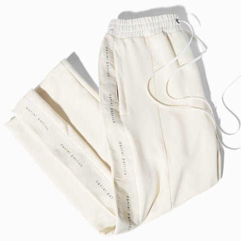 Bootcut Track Pant in Ivory/Ivory