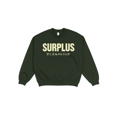 Surplus Japan Crewneck / Ivy Green/Cream