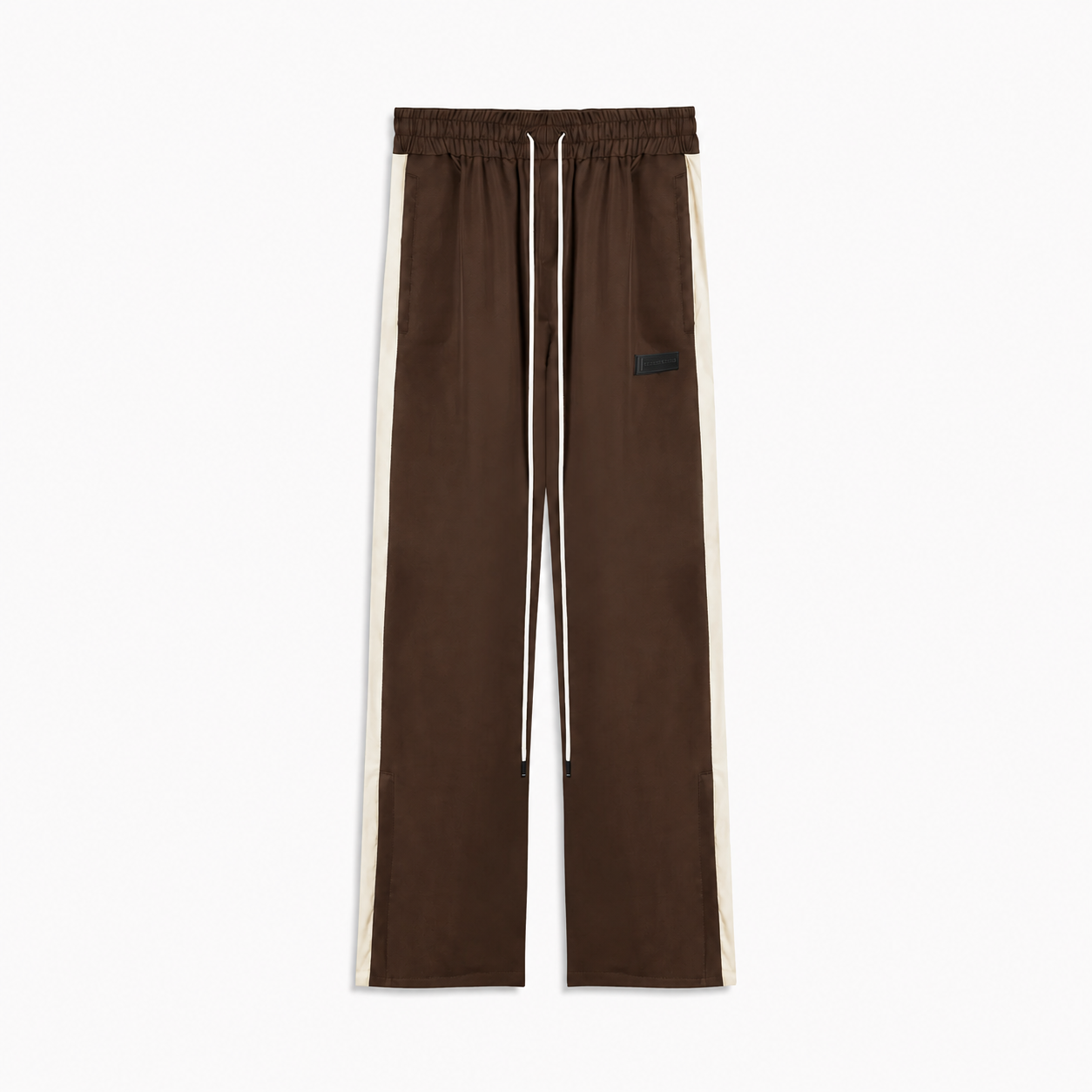 parachute straight leg track pant / Brown/Ivory