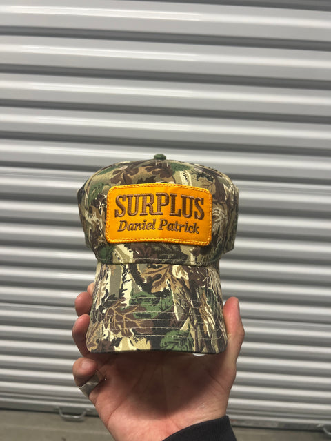 surplus gold bar snapback / real tree camo/gold/brown