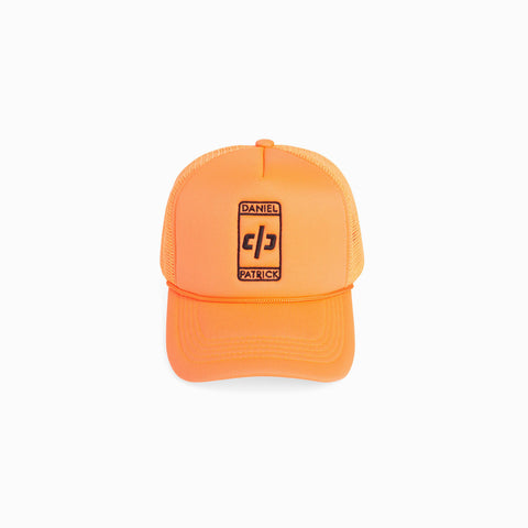 beverly hills trucker cap / neon orange