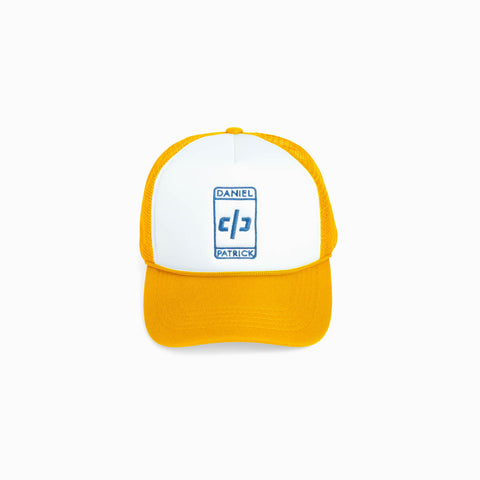 Beverly Hills Trucker Cap in White/Yellow