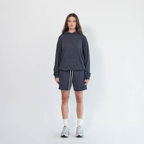 Loop Terry Standard Hoodie in Black Heather