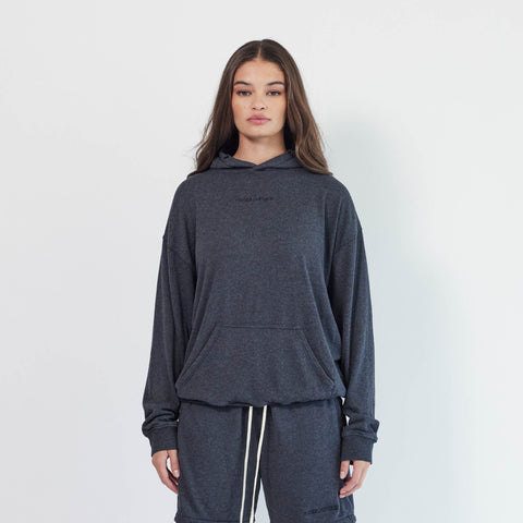 Loop Terry Standard Hoodie in Black Heather