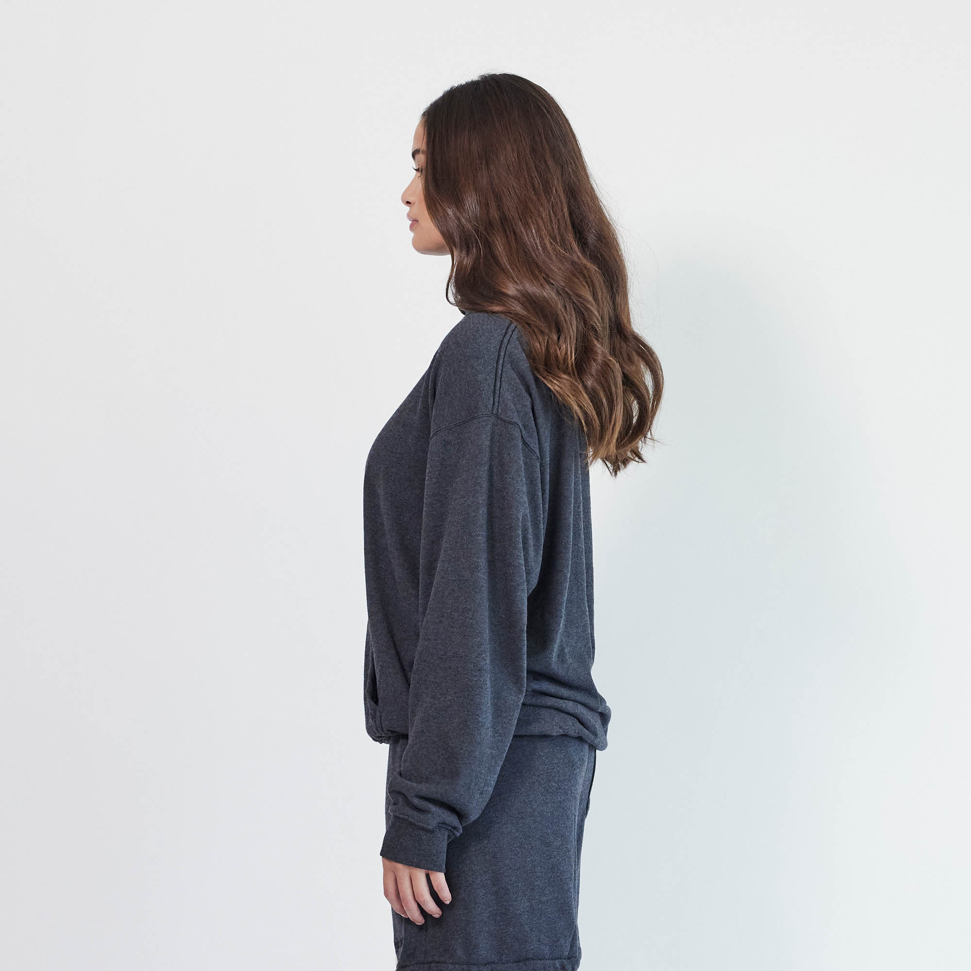 Loop Terry Standard Hoodie in Black Heather