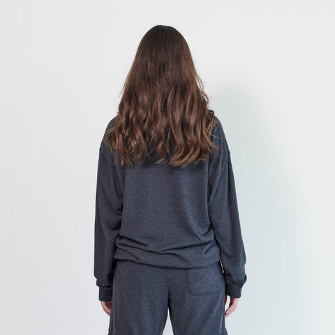 Loop Terry Standard Hoodie in Black Heather