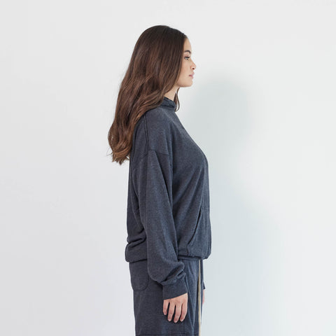 Loop Terry Standard Hoodie in Black Heather