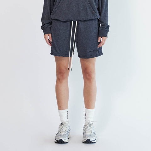 Loop Terry Standard Sweatshort in Black Heather